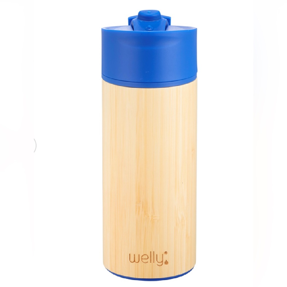 Welly Traveler Vacuum-Insulated Tumbler w/ Infuser - Bamboo & Stainless Steel